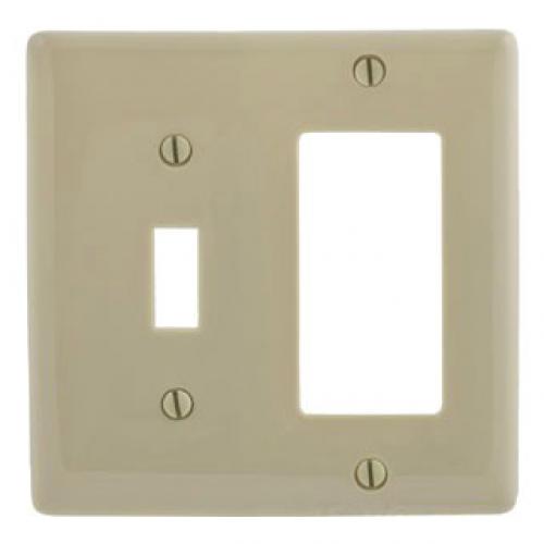 WALLPLATE, 2-G, 1) TOG 1) REC, IV